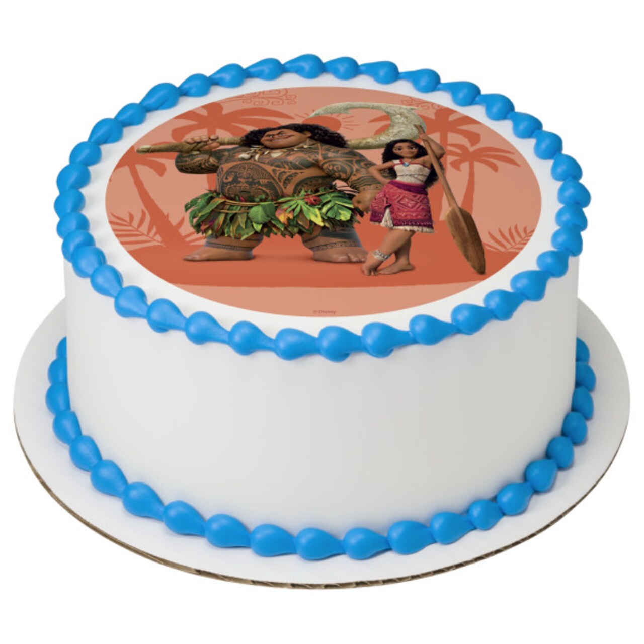 Disney's Moana 2 Moana and Maui Edible Cake Topper Image 7.5 inch Round